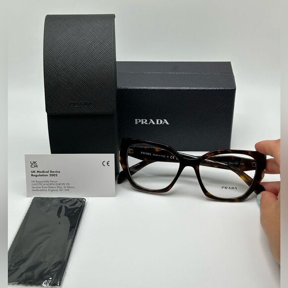 PRADA Eyeglasses PR18WV 2AU101 Tortoise Demo Lens Women NEW - Picture 11 of 12